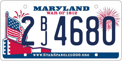 MD license plate 2BJ4680