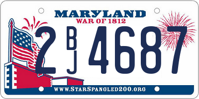 MD license plate 2BJ4687