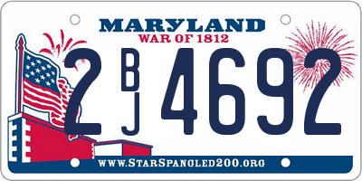 MD license plate 2BJ4692