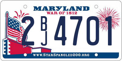 MD license plate 2BJ4701