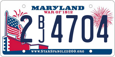 MD license plate 2BJ4704