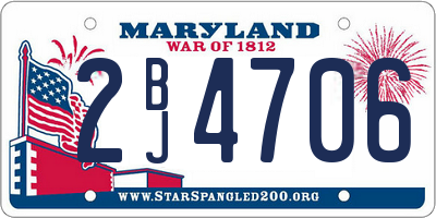 MD license plate 2BJ4706