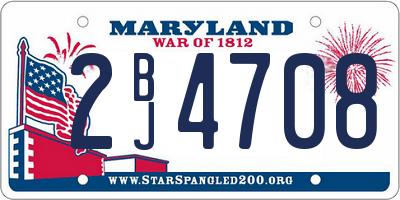 MD license plate 2BJ4708