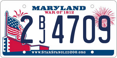 MD license plate 2BJ4709