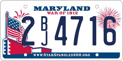 MD license plate 2BJ4716