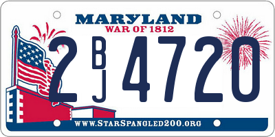 MD license plate 2BJ4720