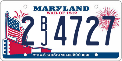 MD license plate 2BJ4727