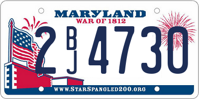 MD license plate 2BJ4730