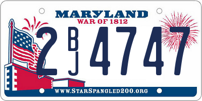 MD license plate 2BJ4747