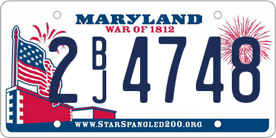 MD license plate 2BJ4748