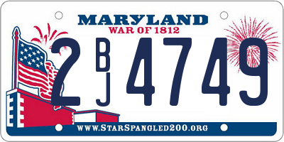 MD license plate 2BJ4749