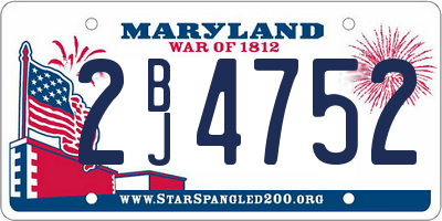 MD license plate 2BJ4752