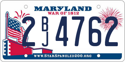MD license plate 2BJ4762