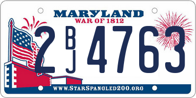MD license plate 2BJ4763