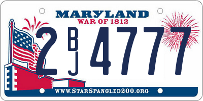 MD license plate 2BJ4777