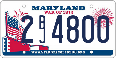 MD license plate 2BJ4800