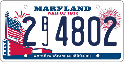 MD license plate 2BJ4802