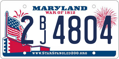 MD license plate 2BJ4804