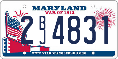 MD license plate 2BJ4831