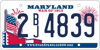 MD license plate 2BJ4839