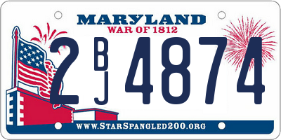 MD license plate 2BJ4874