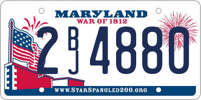 MD license plate 2BJ4880