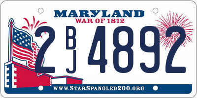 MD license plate 2BJ4892
