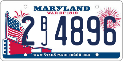 MD license plate 2BJ4896