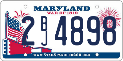MD license plate 2BJ4898