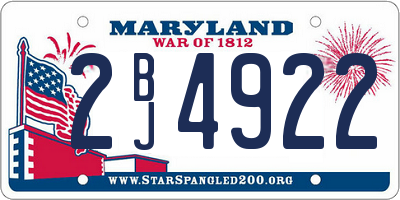 MD license plate 2BJ4922