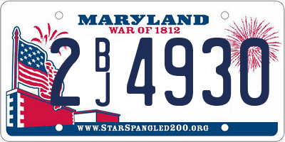 MD license plate 2BJ4930
