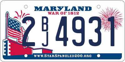 MD license plate 2BJ4931