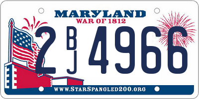 MD license plate 2BJ4966