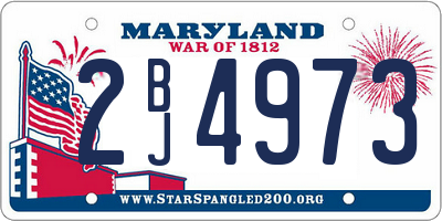 MD license plate 2BJ4973