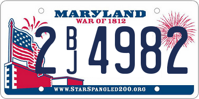 MD license plate 2BJ4982