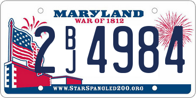 MD license plate 2BJ4984