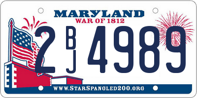MD license plate 2BJ4989