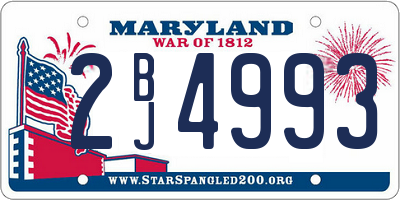 MD license plate 2BJ4993