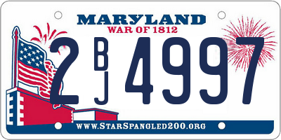 MD license plate 2BJ4997