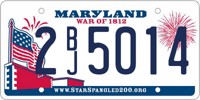 MD license plate 2BJ5014