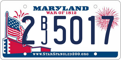 MD license plate 2BJ5017