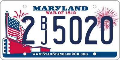 MD license plate 2BJ5020