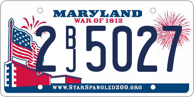 MD license plate 2BJ5027