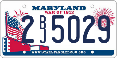 MD license plate 2BJ5029