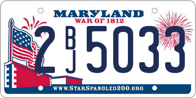 MD license plate 2BJ5033