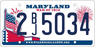 MD license plate 2BJ5034