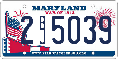 MD license plate 2BJ5039