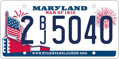 MD license plate 2BJ5040
