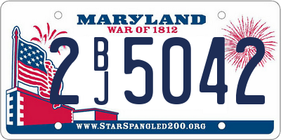 MD license plate 2BJ5042