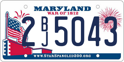 MD license plate 2BJ5043